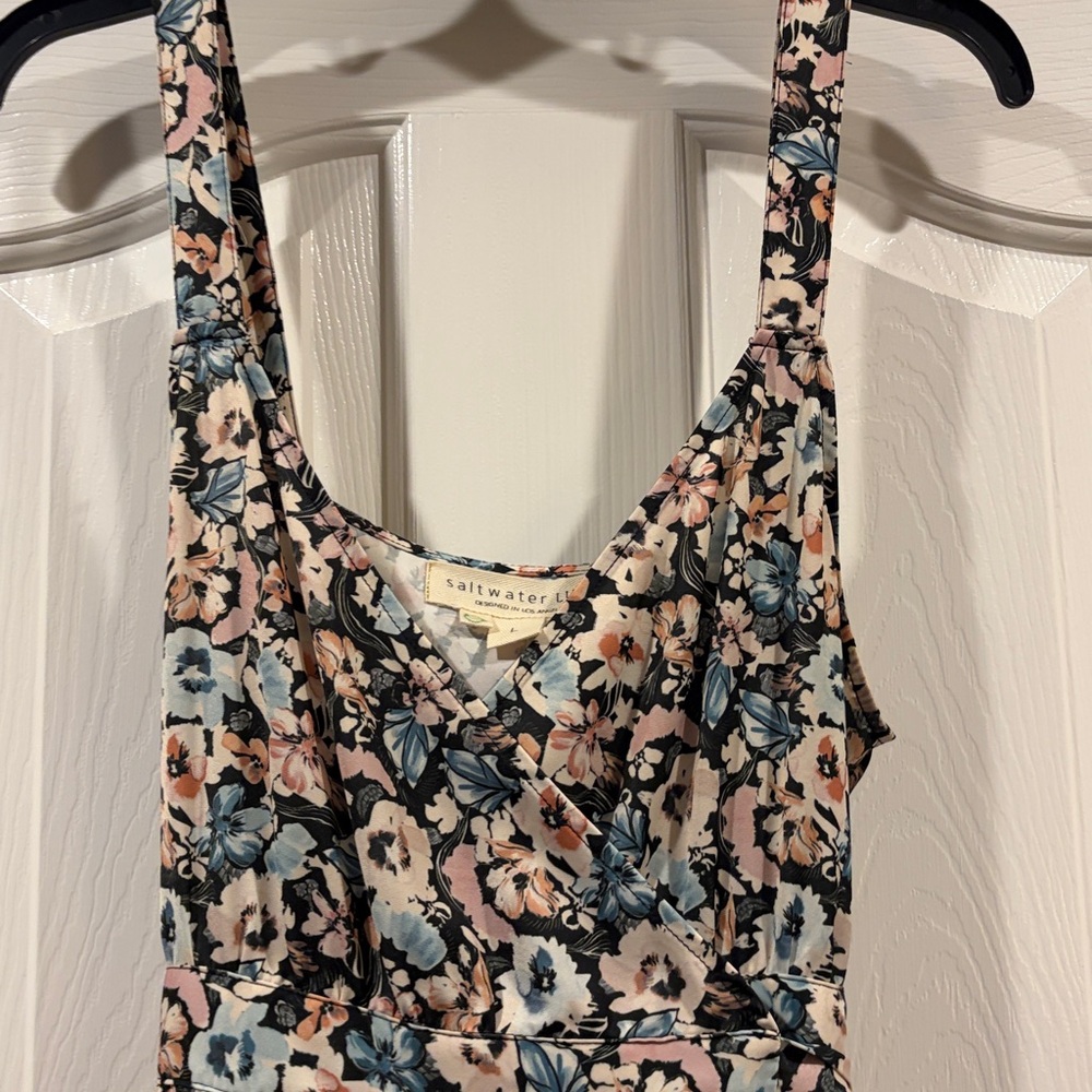 Saltwater Luxe Floral Sleeveless Maxi Dress like new L - Picture 6 of 9